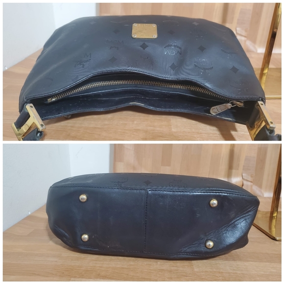 MCM Black Signature Visetos Monogram Shoulder Bag - Picture 7 of 11